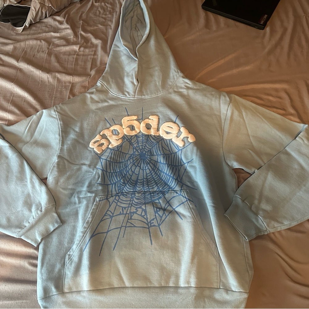 Light Blue Sp5der Hoodie